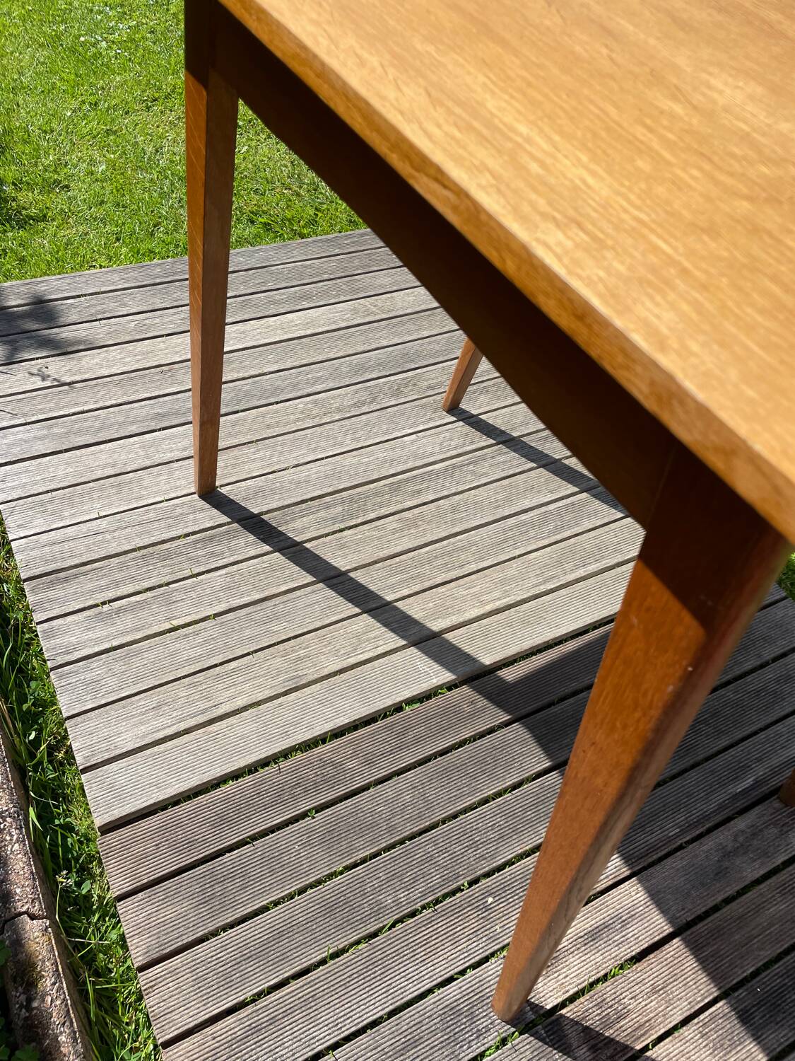 Vintage desk 1950-60 light oak compass legs