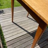 Vintage desk 1950-60 light oak compass legs