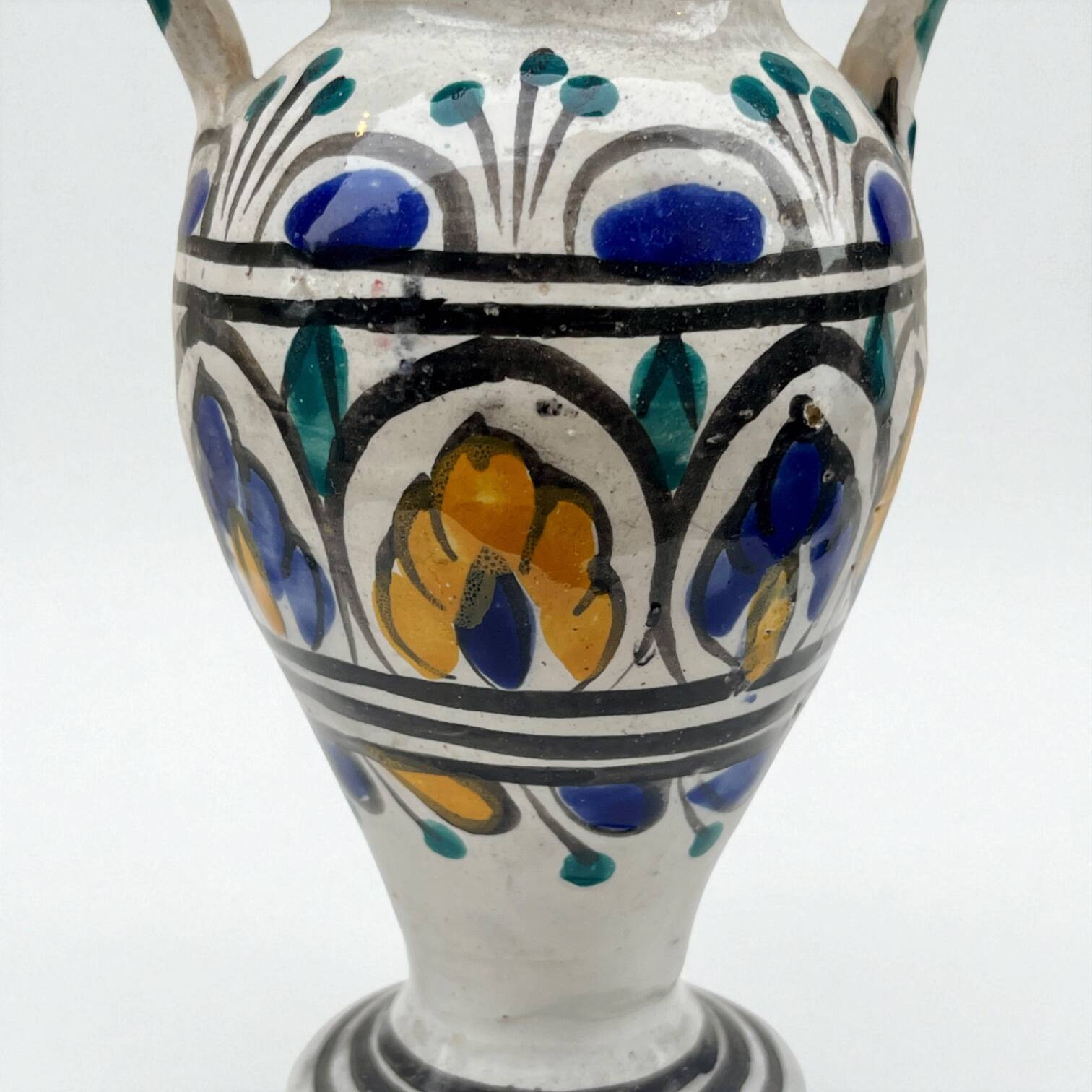 Vintage hand-painted Mediterranean ceramic vase - Berber vase