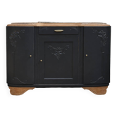 Art Deco buffet with 3 doors in black – Original marble