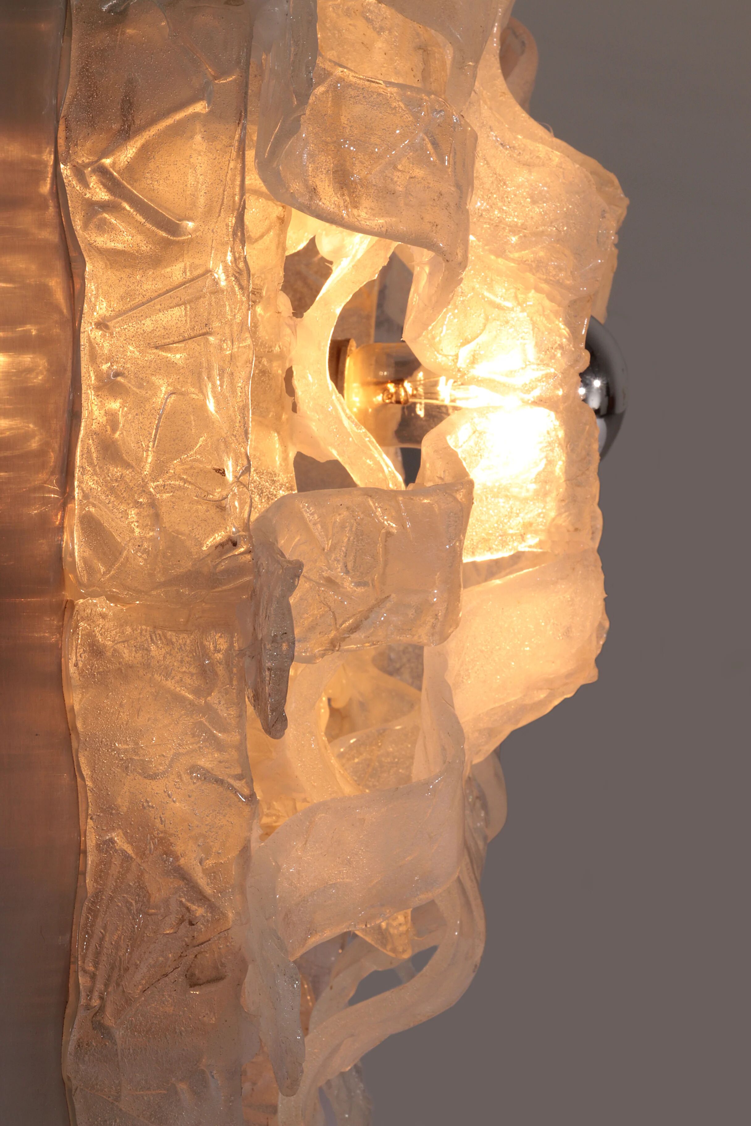 Angelo Brotto wall lamp sculpture panel for Esperia Italy 1970