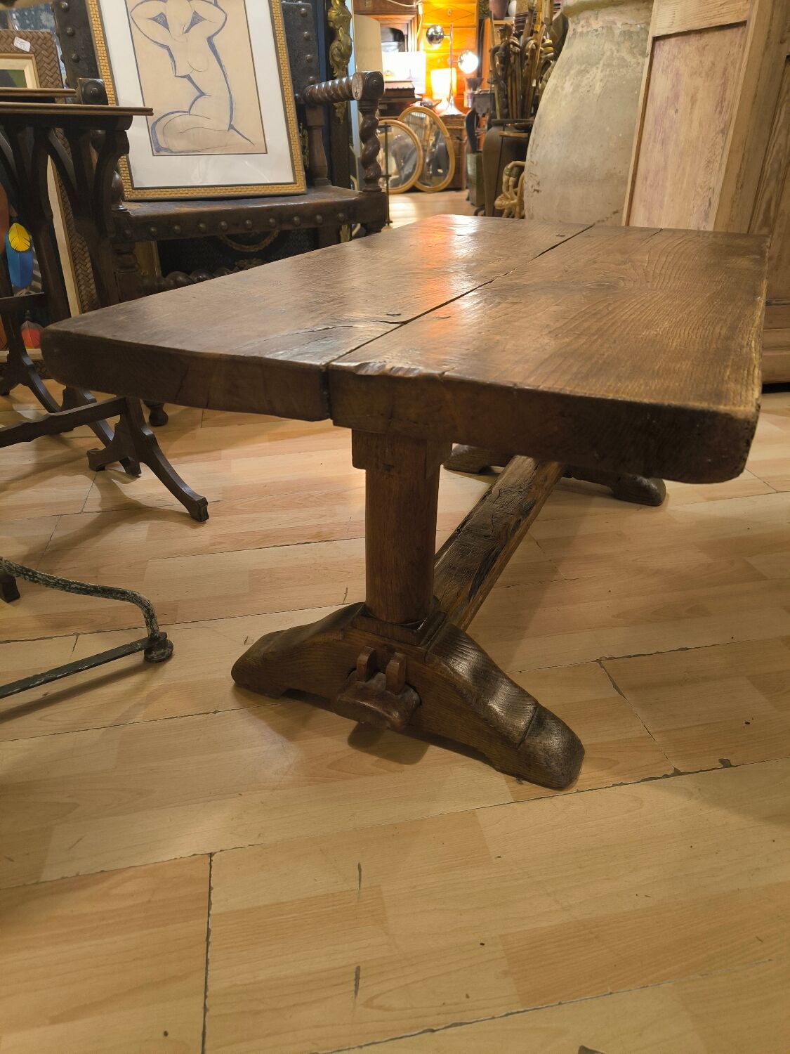 Monastery coffee table in solid elm.