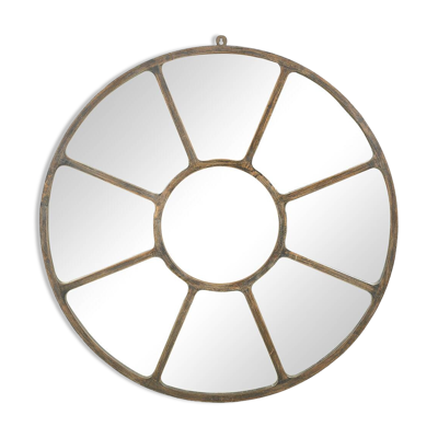 Miroir industriel rond en métal (100cm x 3cm)