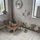 Table basse noyer et chrome moderniste