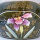 Planter, art nouveau, iris, enameled ceramic, signed Gustave De Bruyn, Fives-Lille