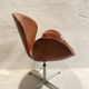 First edition Arne Jacobsen Swan chair, original patinated leather, 1950s