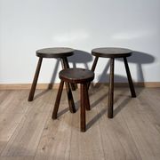 Farm stool in solid oak wood