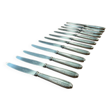 Lot de 12 petits couteaux en métal argenté et inox de la marque Ravinet d'Enfer Paris