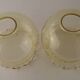 Set of 2 Vintage French Amber Ribbed Effect Glass Shades with Frilled Edge 5595