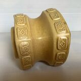 Candle holder geometric shape ocher ceramic