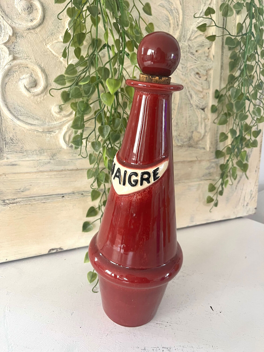 French 1950s ceramic vinaigrette set, Pol Chambost style