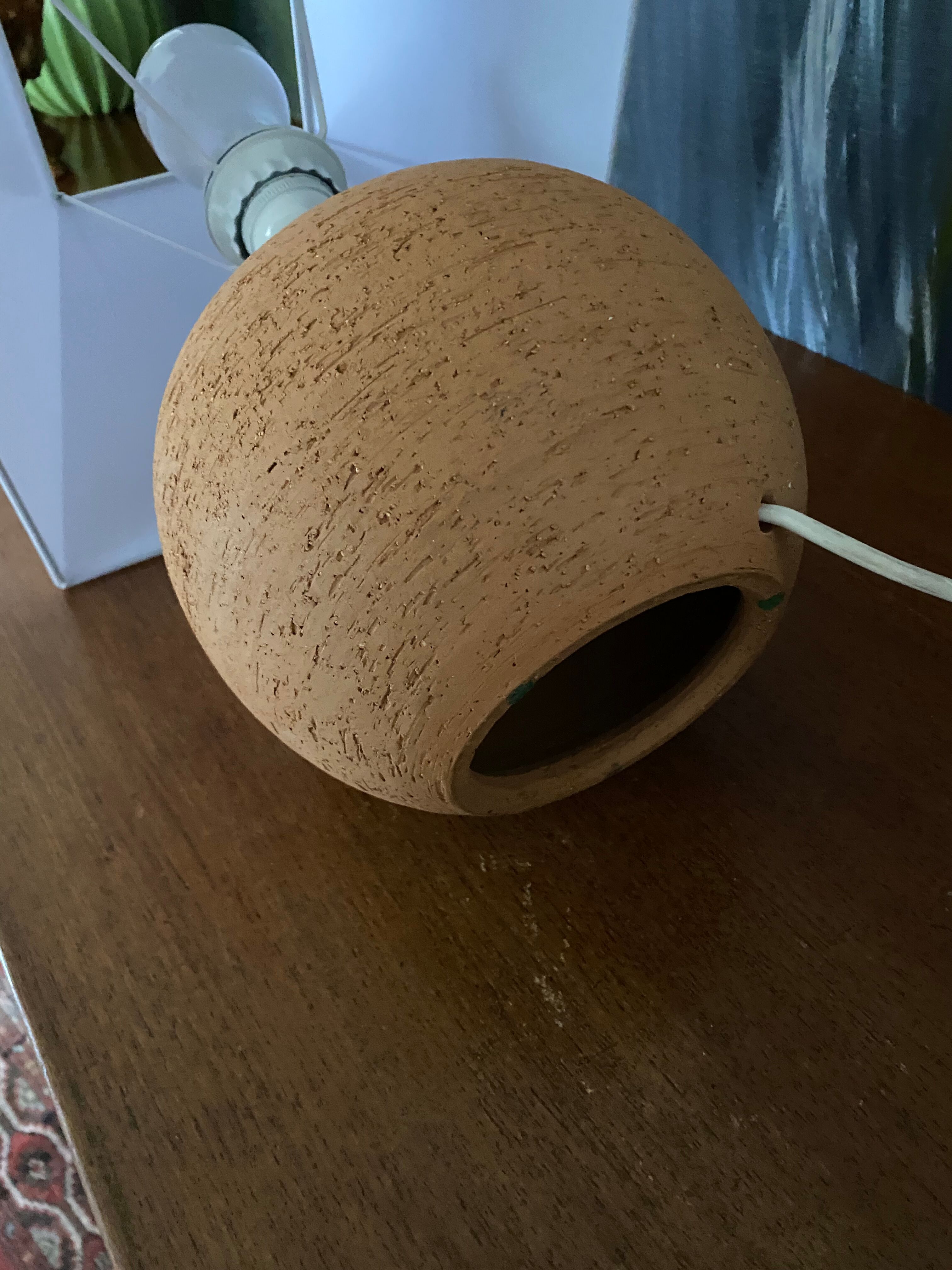 Vintage terracotta ball lamp