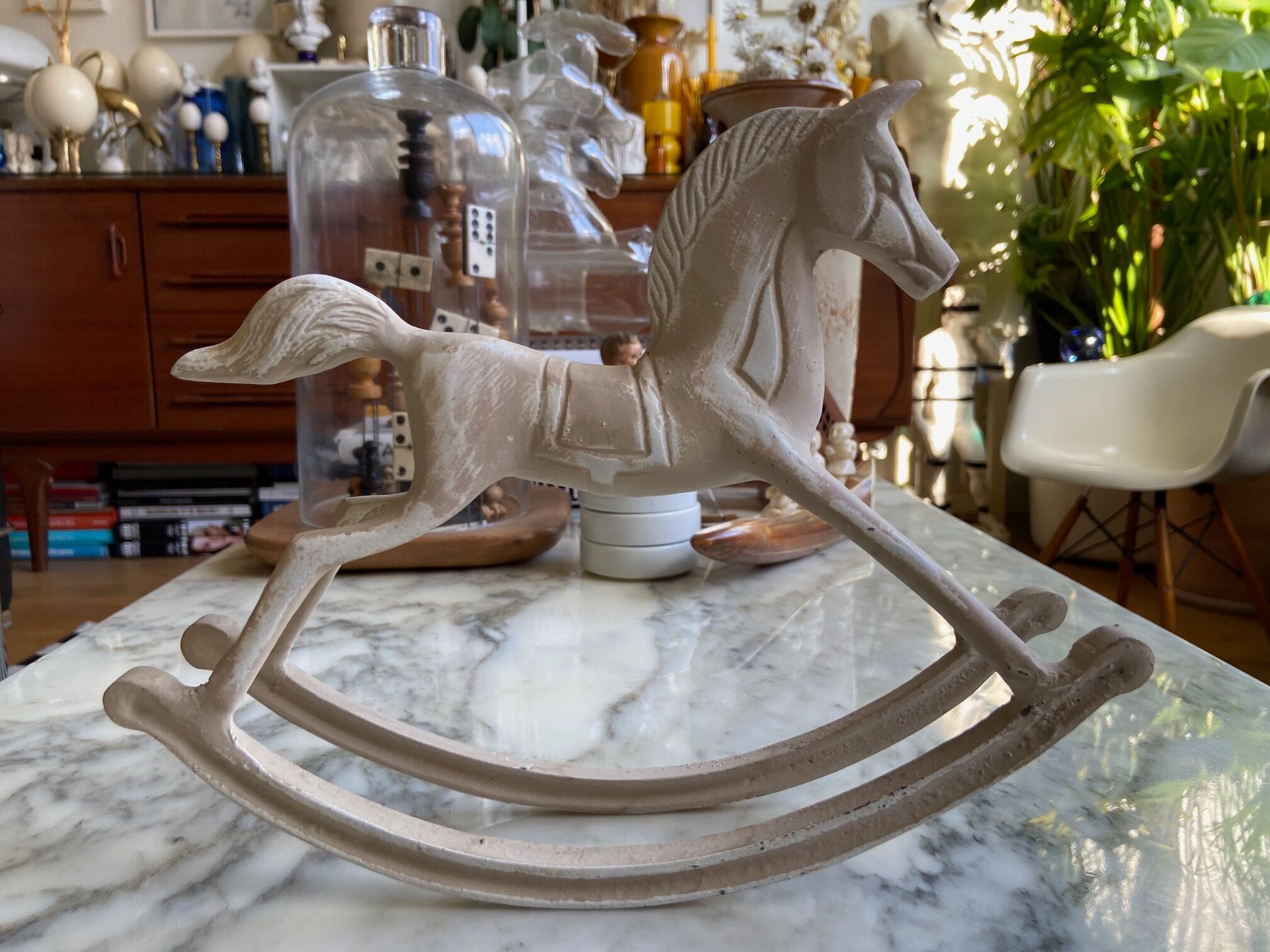 Plaster rocking horse