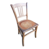 Old wooden bistro chair seat vintage relief drawing
