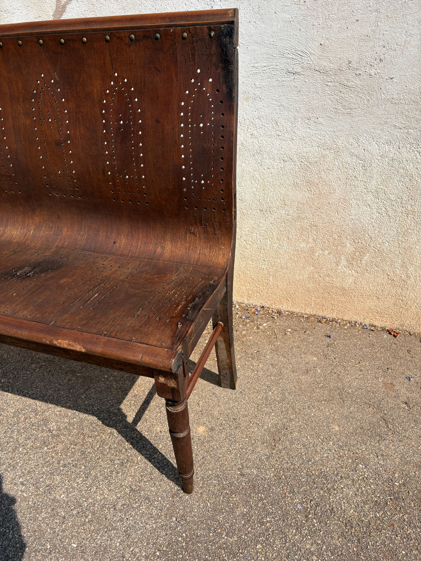 Wooden bistro bench