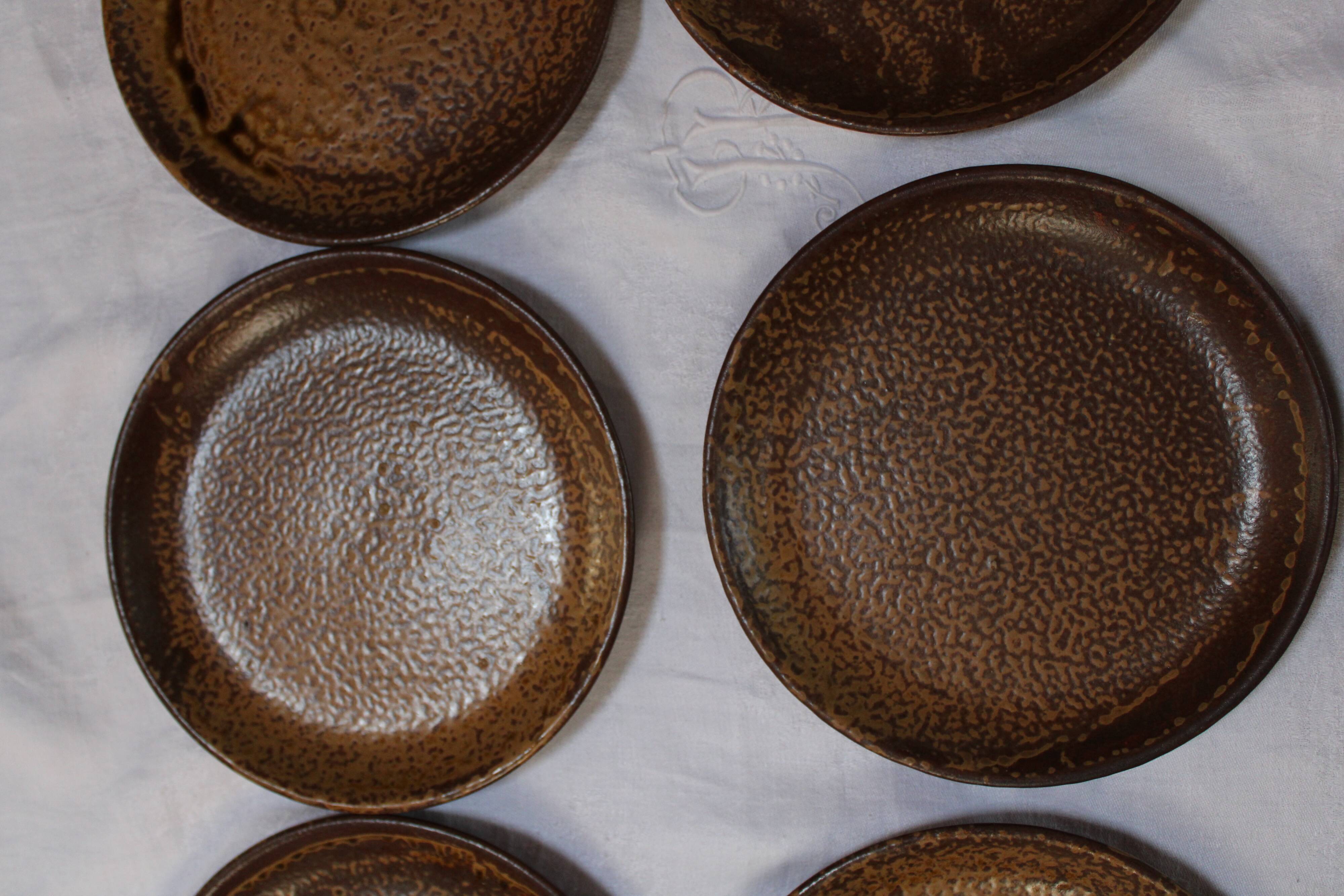Set of 9 sandstone plates