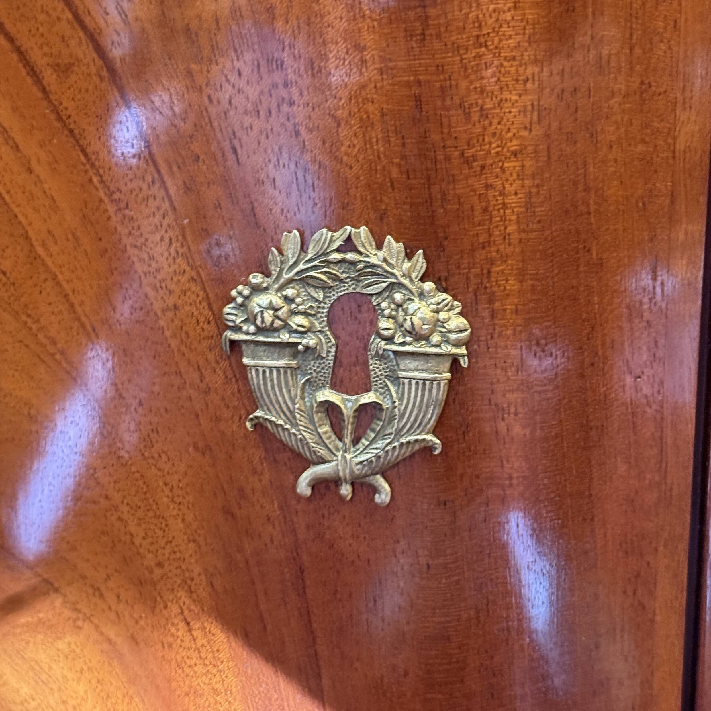 Antique Biedermeier Demi-Lune Mahogany Cabinet 1820