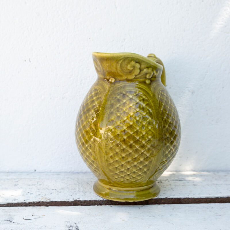 Green pitcher enamelled