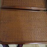 Vintage dressing table/chest - woven rattan - 5 drawers - mirror - 1960s/70s