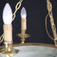 Masterpiece Art Deco design white alabaster chandelier circular wooden fram