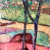 Landscape on cardboard