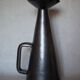 Ceramic pitcher of Louviers manufacture 50s, pitcher with conical handle