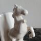 White earthenware bookend - prancing horses - H: 15 cm.