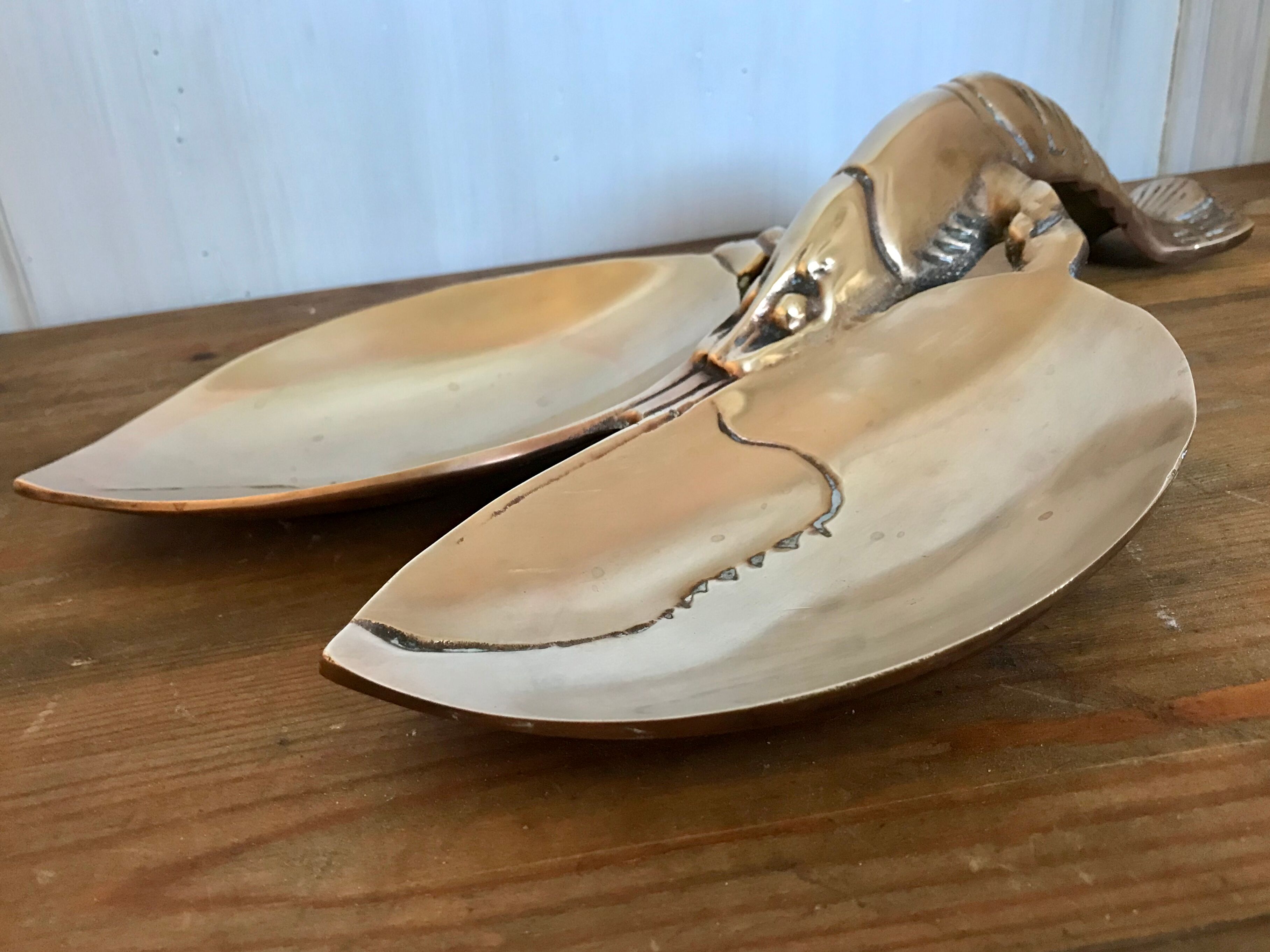 Zoomorphic trinket bowl in solid brass