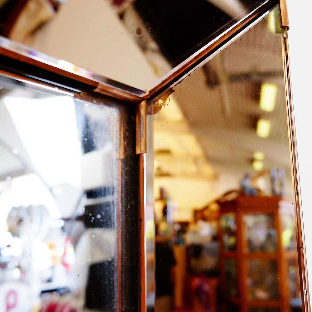 Rectangular mirror with pink parclose attributed to Jacques Adnet - circa 1940