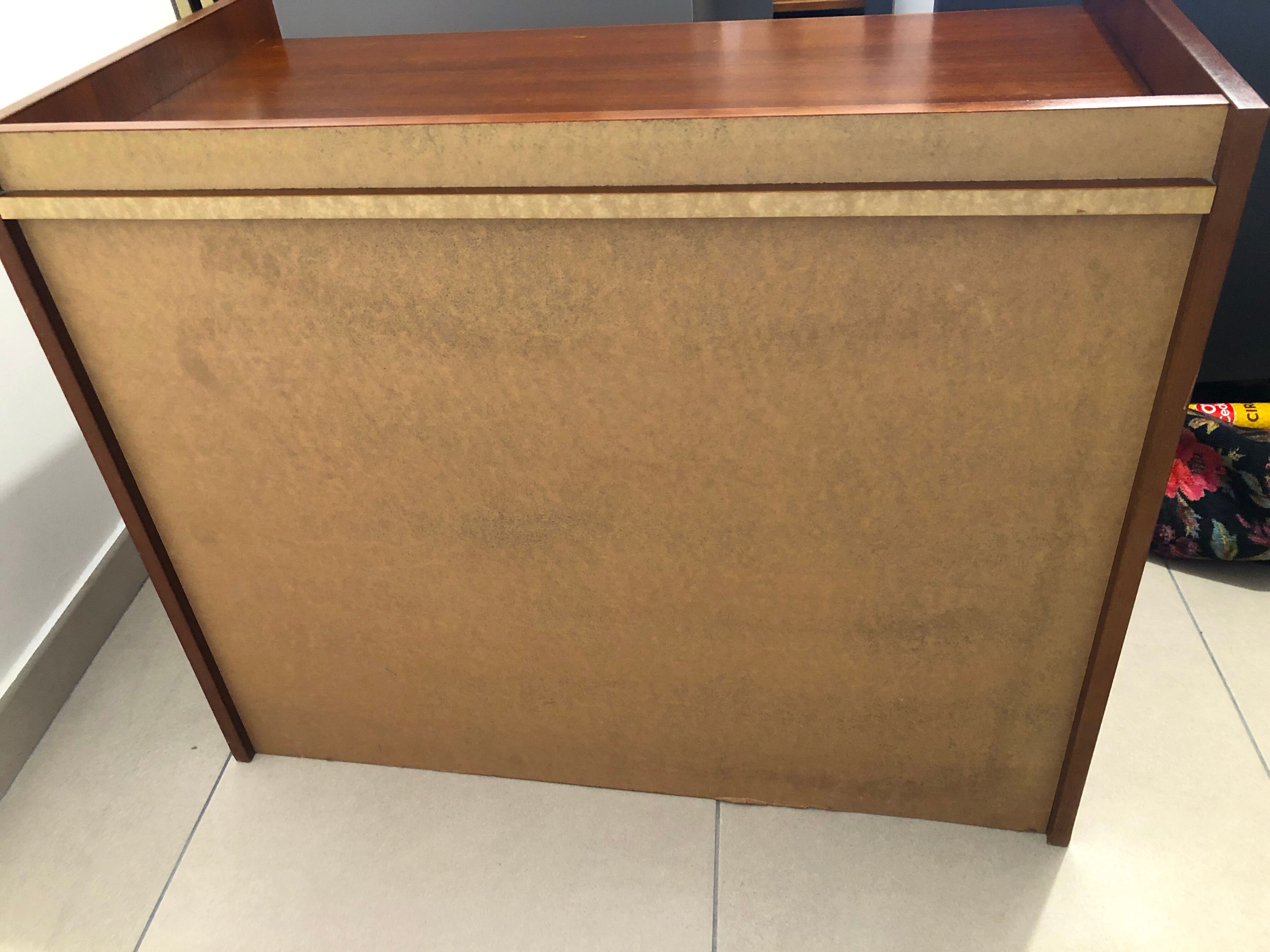 Vintage wooden and gilded chest of drawers colonial style