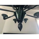 Translucent Green-Bottle Glass Chandelier, Contemporary Murano Style
