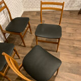 Series of 4 vintage Scandinavian style chairs