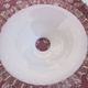 Set of 3 white opaline pendant lamps with scalloped collar.