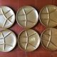 12 assiettes à compartiments ou fondue en grès vintage