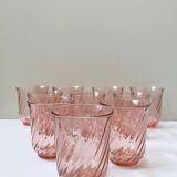 5 verres à eau rosaline