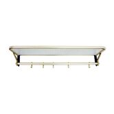 Metal coat rack with shelf and sliding hooks