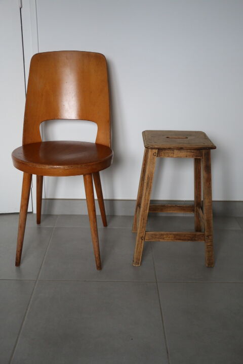 Raw oak stool 500mm