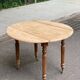 Renovated 18th century solid wood extendable round dining table with shutters