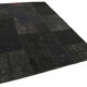 Handmade anatolian overdyed 170 cm x 245 cm black patchwork carpet