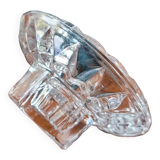 Bougeoir en verre rond ciselé