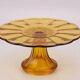 Art Deco amber glass cake stand - Luxval style from the 1930s