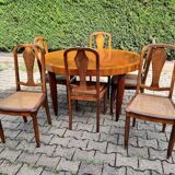 Oval table in cherry and zebrano