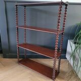 Mahogany "bobbin turned" beaded wood shelf