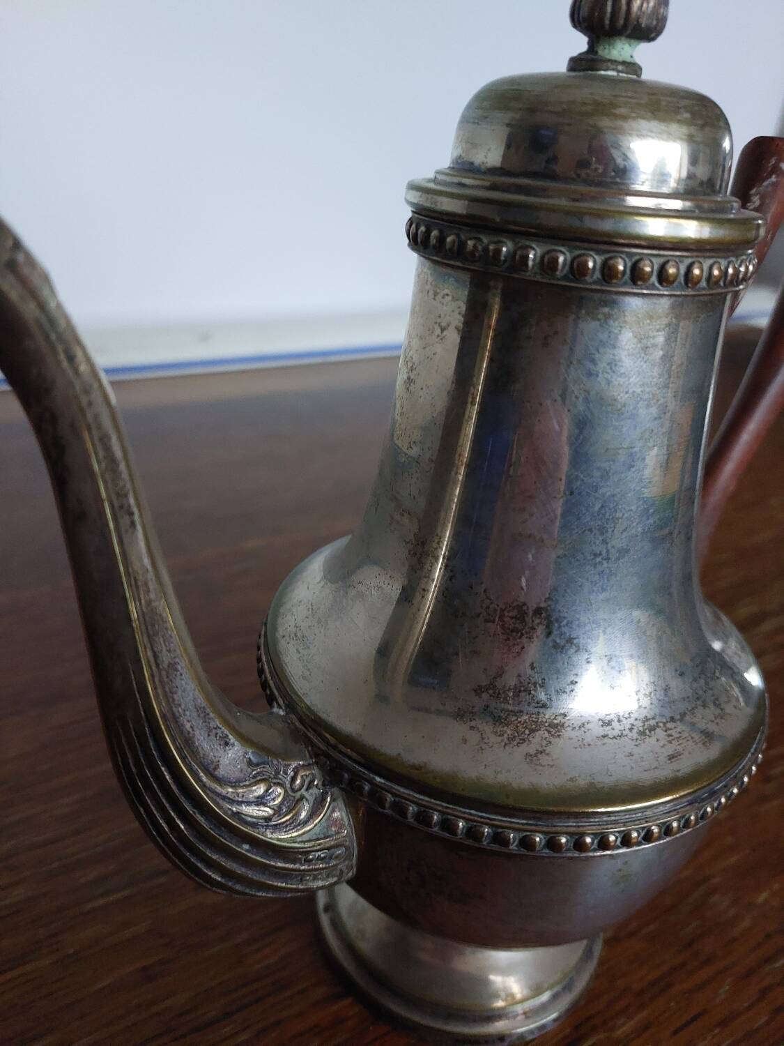 Vintage silver metal teapot