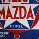 Double-sided enamel plate Piles Mazda Station service