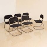 Set of 6 70's Italian tubular chairs