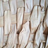 Heart fan in vintage woven palm leaves