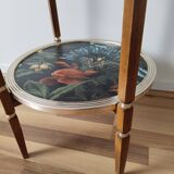 Pedestal table, round side table with serving trays