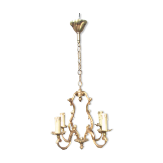 Lustre cage en bronze 4 feux