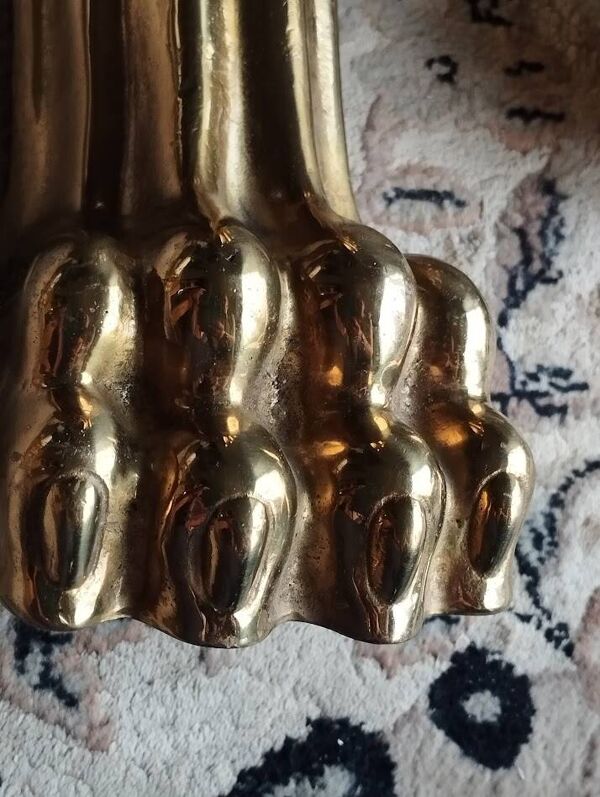 4 pattes de meuble en bronze massif